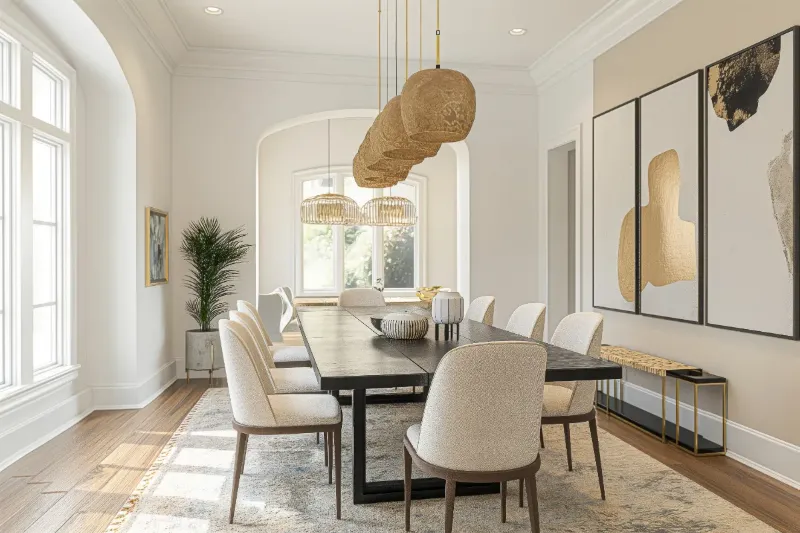 bright-stylish-dining-room-with-contemporary-art-unique-lighting-fixtures